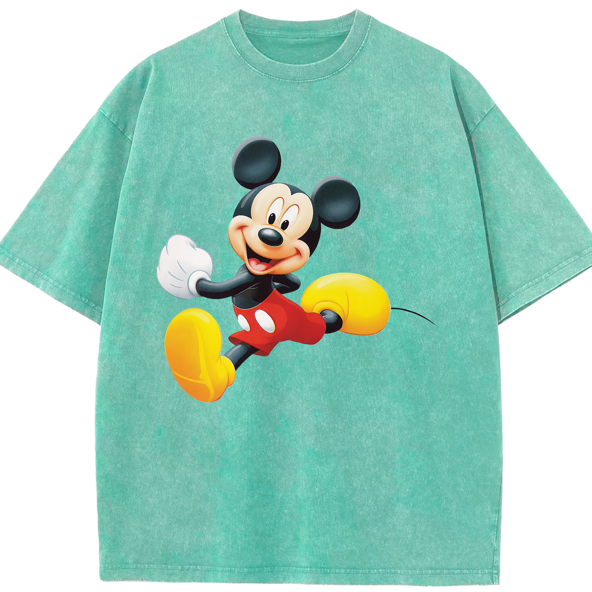 （画像用） ミッキーマウス Mickey Mouse 綿100% ヴィンテージ風 半袖Tシャツ（フロントプリント）